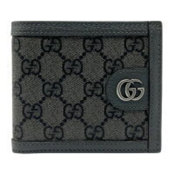 Gucci Supreme Fold Ophidia Canvas Black Wallet Gray GG - Picture 1 of 9